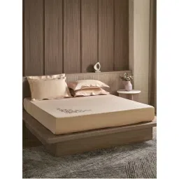 Ddecor Live Beautiful 210 Tc Cotton Large Embroidered Bed Sheet Set-Eb239-Peach Blush-picture-25