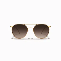 SAM AND MARSHALL Alpha UV Protected Tinted Metal Round Brown Sunglasses-image-20