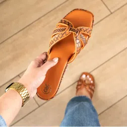 PREET KAUR Tan Textured Flats-image-29