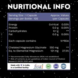 Nutrabud Magnesium Glycinate 550mg Capsules image 2