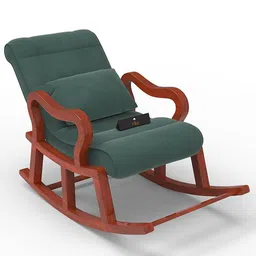 wooden twist Traye Lounge Chair in Green Colour image 2