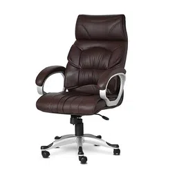 furniturstation Alita Study Chair With Headrest in Brown Colour image 3