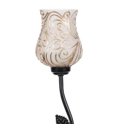 devansh Stuart Black Glass Shade Floor Lamp image 3