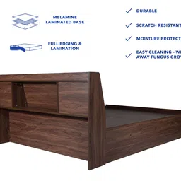 direct factory to home private limited (df2h) Timber Engineered Wood Queen Size Box Storage Upholstered Bed in Walnut ... image 5