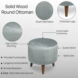 globally indian Ethan Solid Wood Ottoman image 4