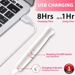 AGARO 2107 Rechargeable Cordless Wet & Dry Trimmer for Intimate Areas, Nose, Ear & Eyebrow with 2 Length Settings for Women (60min Runtime, IPX4 Water Resistant, White) image 3