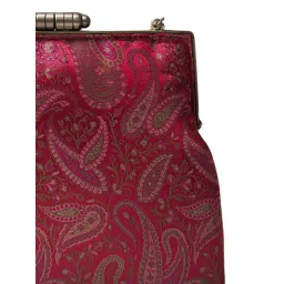 Praccessorii Brocade Collection Clutch With Detachable Strap - Red image 4