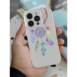 Macmerise Dream Catcher Feathers Liquid Silicone Back Cover for Apple iPhone 14 Pro (Supports Wireless Charging, Multi Color) image 5