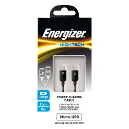 Energizer Micro USB to Micro USB 0.4 Feet (0.15M) Cable (Compact & Lightweight, Black) image 4