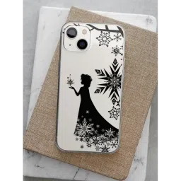 Macmerise Elsa Silhouette Silicone Back Cover for Apple iPhone 14 (Supports Wireless Charging, Clear Black) image 5