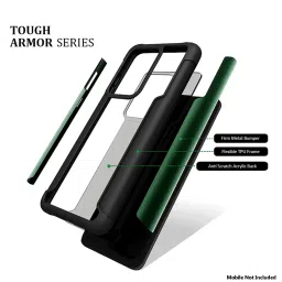 inbase in base Ipak Tuf Polyurethane Back Cover for SAMSUNG Galaxy S20 Ultra (Lightweight, Green with Black) image 5