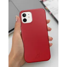 Macmerise Eco-ver Soft Bamboo & Starch Based Material Back Cover for Apple iPhone 14 (Supports Wireless Charging, Crimson Red) image 5