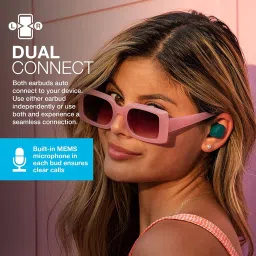JLAB Go Air Pop IEUEBGAIRPOPRTEL12 TWS Earbuds (IPX4 Sweat & Water Resistant, 32 Hours Playback, Teal) image 3