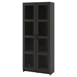 ikea brimnes Glass-door cabinet, black, 80x190 cm-picture-25