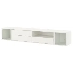 ikea eket Media storage combination, white/clear glass, 210x35x35 cm-picture-32