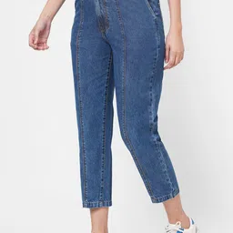 Kraus Jeans Women Relaxed Fit High-Rise Light Fade Cotton Baggy Jeans image 5