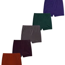 YELLOWDELIGHT Pack of 5 Solid Cotton Boxer-Style Briefs image 1