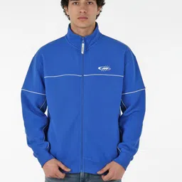 glitchez Contrast Piping Mock Collar Relaxed Sweatshirt-image-41