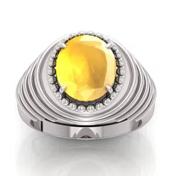 RRVGEM 14.25 KT Yellow Sapphire Pukhraj Gemstone Ring-picture-22