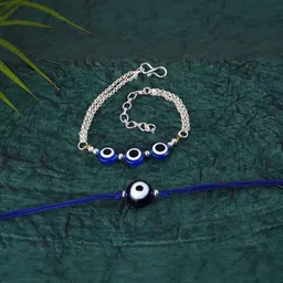 JFL - JEWELLERY FOR LESS Unisex Blue Brass Bracelet-picture-26