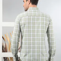 Crimsoune Club Men Classic Slim Fit Spread Collar Tartan Checked Cotton Casual Shirt image 5