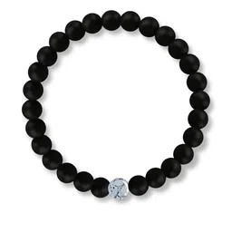 Rodya Unisex Black Beaded Slip-on Bracelet image 1