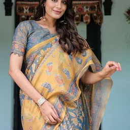 ALMAARI FASHION Ethnic Motifs Pure Cotton Jamdani Saree image 5