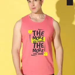 WOOSTRO Men Pack of 2 Typography Printed Sleeveless Slim Fit Sports T-shirt-image-76