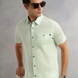 Thomas Scott Men Spread Collar Pure Cotton Casual Shirt-image-81
