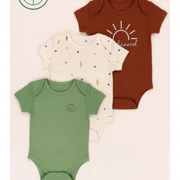 FURR BALLS Kids Pack Of 3 Printed Cotton Bodysuits-picture-10