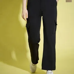 BUY NEW TREND Women Pack Of 2 Relaxed High-Rise Cargos Trousers-picture-17