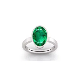 Pranjal Gems Unisex 7.25 Ratti 6.62 Carat Emerald Panna Gemstone Studded Finger Ring-picture-35