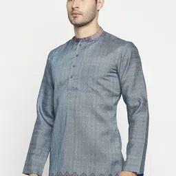 Arch element Self Design Mandarin Collar Straight Kurta image 2