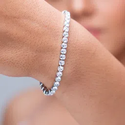 SWASHAA Akira Women Silver-Plated Cubic Zirconia Studded Wraparound Bracelet-picture-21