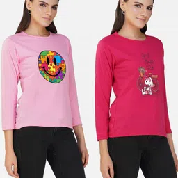 Metronaut Women 2 Printed Bio Finish Applique T-shirt image 2