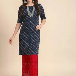 SZN Women Leheriya Printed Crepe Kurta image 5