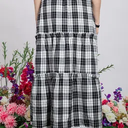Lemonlords Women Checked Cotton Maxi Skirt image 3