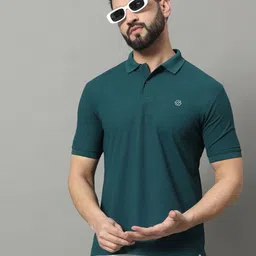 RENUOVO Men Solid Polo Collar Cotton Slim Fit T-shirt-picture-21