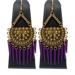 Weariton Women Purple & Gold-Plated Chandbali Earring-picture-17