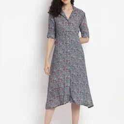 Porsorte Women Floral Print Shirt Dress-picture-41