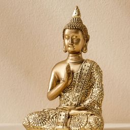 Home Centre Corsica Tranquil Gold-Toned Buddha Figurine Showpiece-picture-6