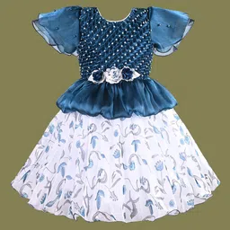Wish Karo Girls Floral Printed Fit and Flare Knee Length Dress-picture-28