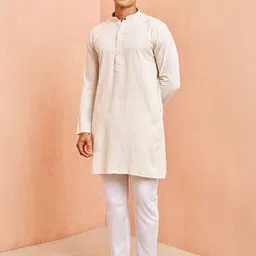 VASTRAMAY Men Regular Pure Cotton Kurta with Pyjamas image 4