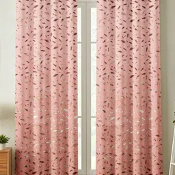Galaxy Home Decor Pink 2 Pieces Velvet Room Darkening Long Door Curtain-picture-18