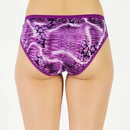 GOTO Printed Hipster Briefs NYLON PRINTED BIKINI PENTIE PURPLE image 2