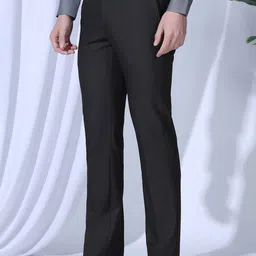 Blackberrys Men Regular Fit Mid-Rise Plain Formal Trousers image 2