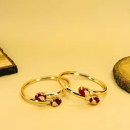 Anouk Set Of 2 18k Gold-Plated American Diamond Kada Bracelet-picture-27