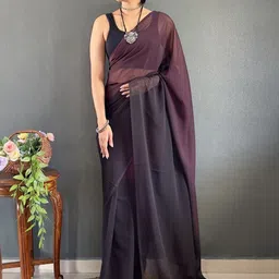 KAYOMMI Ombre Pure Georgette Saree image 2