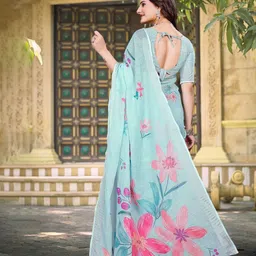 Moda Rapido Floral Zari Saree image 5