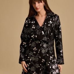 Kazo Long Sleeve Printed Felt Overcoat-picture-0